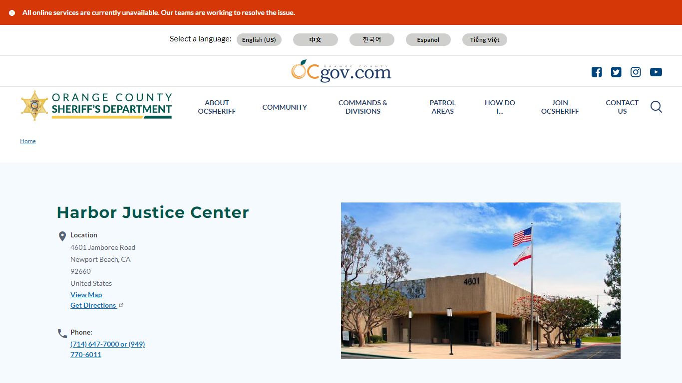Harbor Justice Center - Orange County Sheriff's Department